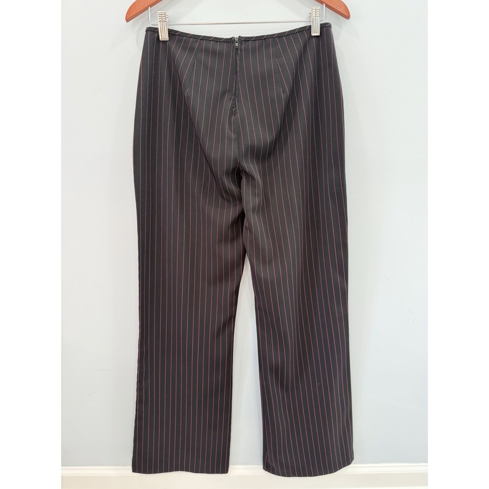 Vintage B. Smart Y2K Women's Black Pink Pinstripe Pants Size 11/12 Straight Leg - Picture 3 of 10